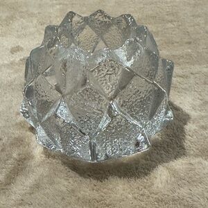 Vintage Glass Nimbus Candle Holder by Berit Johansson for Orrefors Sweden